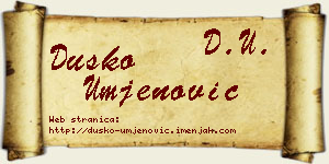 Duško Umjenović vizit kartica